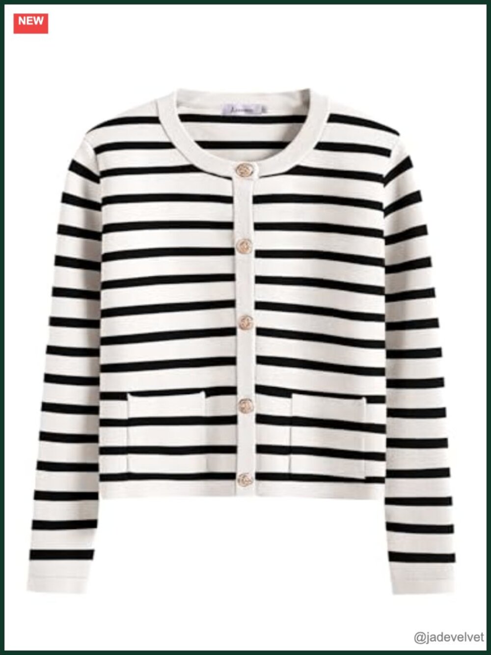 Cropped Button Down Cardigan Sweater with Pockets